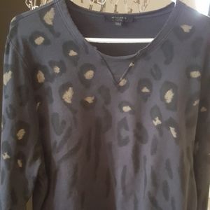 All saints animal print cropped sweatshirt